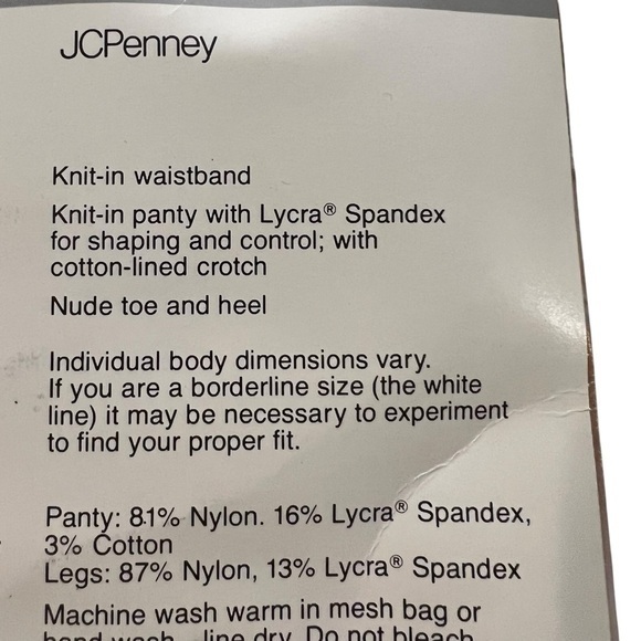 Vintage Sheer Caress Pantyhose Control Top Queen Tall Navy 29 Worthington‎ NEW - Picture 7 of 8